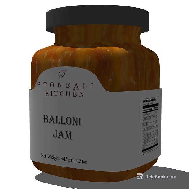Stoneali Kitchen Balloni Jam Jar With 3kg 12.5oz Net Weight 3d model 