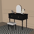 Dressing stool French dressing table 3d model