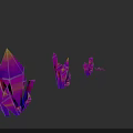 Vibrant Purple Pink Crystals With Geometric Facets And Iridescent Glow On Dark Background