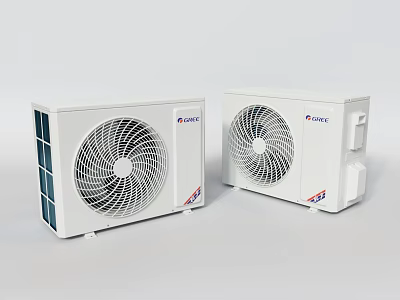GREE White Outdoor Air Conditioner Fan Units With Modern Design And Efficient Cooling 3d model