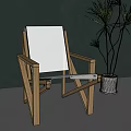 Wooden Frame Leisure Chairs With Transparent Seat Against Gray Wall And Green Plant