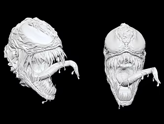 Modern sculpture venom head 3d model