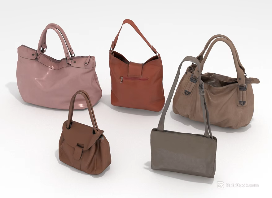 Stylish Handbags With Multiple Styles Different Colors And Classic Designs 3d model 