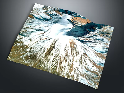 Snow Covered Mountainous Terrain With Glacial Textures And Rocky Peaks 3d model