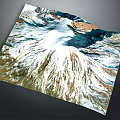 Snow Covered Mountainous Terrain With Glacial Textures And Rocky Peaks