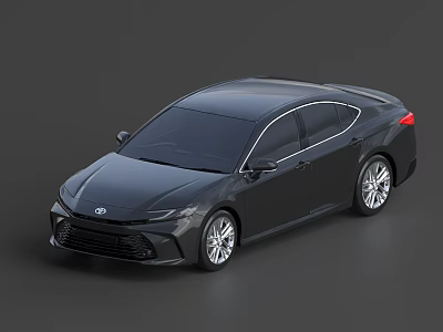 Black Toyota Sedan With Modern Sleek Exterior And Alloy Wheels Design 3d model