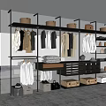Modern Minimalist Closet Interior Design With Hanging Clothes Shelves Drawers And Storage Boxes