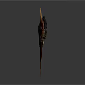 Ornate Decorative Weapon With Gold And Black Design Spiked Top And Red Tassels