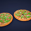 Fresh Italian Pizza with Tomato and Arugula Toppings Whole and Sliced with Extra Piece