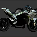 Sleek Modern Sports Motorcycle With Aerodynamic Body Metallic Black Finish And Green Accent Lines