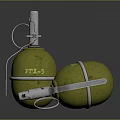 Two Yellow Hand Grenade Weapon With F1 RGD5 Models Metal Safety Pin And Fuse
