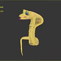 snake cobra venomous snake python reptile cold-blooded animal reptile 3d model