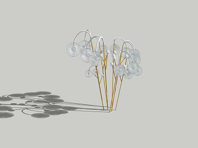 Modern Outdoor Lights With Glass Globe Shades And Metal Stands For Garden Decoration 3d model