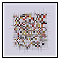 Vibrant Abstract Geometric Painting With Colorful Blocks And Black Frame