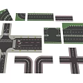 Diverse Road Infrastructure Including Crossroads Curves Lanes and Traffic Layouts