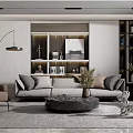 Modern sofa coffee table combination 3d model