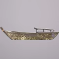 Traditional Wooden Boat Design With Cabin Roof And Rustic Wooden Texture
