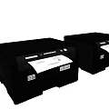 Epson Office Printers Two Black Desktop Units Printing Paper In Workplace 3d model