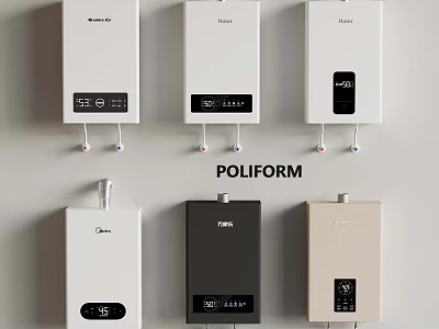 POLIFORM Wall Mounted Water Heaters With Digital Displays And Various Designs 3d model