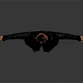 3D Rendered Character In Black Long Coat With Mask And Outstretched Arms Standing Pose