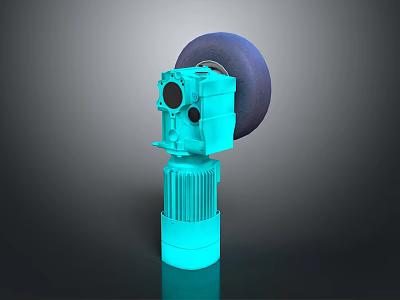 Blue Household Electric Grinding Tool With Motor Wheel And Cylindrical Body 3d model