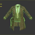 Game Movie Character Brown Coat Costume with White Shirt Brown Vest and Yellow Tie