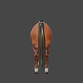 Brown Game Character Horse With Black Mane White Face And White Hooves