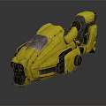 Yellow Futuristic Motorcycle With Sleek Design Black Seat And Transparent Windshield