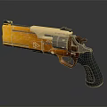 Tactical Revolver With Yellow Brown Black Color Cylinder And Textured Grip Design