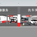4S Auto Service Shop with Maintenance Service and Car Wash Detailing Bays
