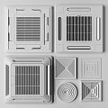 Different Styles Of Air Conditioner Vents With Grille Patterns And Square Designs