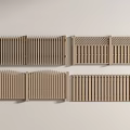 Wooden Fence Panels With Various Designs Including Vertical Slats And Lattice Patterns