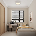 Cream wind bedroom 3d model