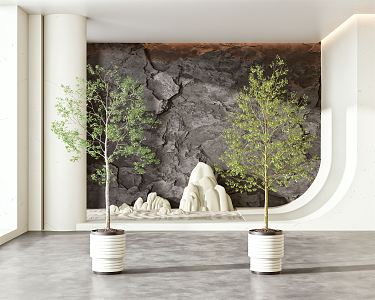 Modern potted combination 3d model