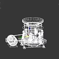 Blue Industrial Equipment Crusher Machine with Red Base Components and Side Motor Structure