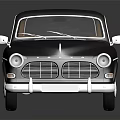 Classic Blue And Black Station Wagon With Vintage Design And Chrome Details