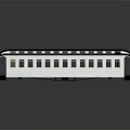 3D White Train Carriage Model With Black Roof Multiple Windows And Smooth Surface Reflection 3d model
