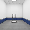 Monitoring Room with Respect Law Respect Facts Signs Numbered Screens and Blue Footprint Markers