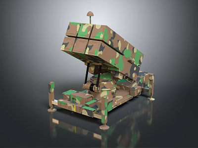 Camouflage Military Weapon Launcher System With Tactical Mobile Stand Structure 3d model