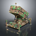Camouflage Military Weapon Launcher System With Tactical Mobile Stand Structure 3d model