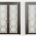 Modern Swing Door Various Designs With Glass Panels And Geometric Patterns 3d model