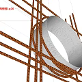Reinforced Structure of Circular Opening of Shear Wall 3d model