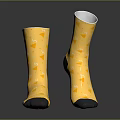 Yellow Socks With Geometric Patterns White Cuffs And Gray Soles Stylish Design