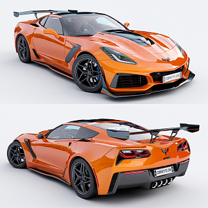 Hyundai sports car Chevrolet Corvette 3d model