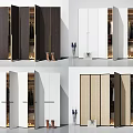 Modern Wardrobe Designs With Dark White And Beige Finishes Mirror Doors And Gold Trim