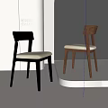 Modern Dining Chairs With Wooden Frame And White Padded Seat Design