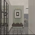 Modern Elegant Living Room Interior With Beige Curved Sofa Round Coffee Table And Geometric Rug