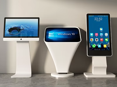 Public Facilities Interactive Kiosks With Touchscreen Displays And Information Services 3d model