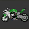 Green And White Sport Motorcycle With Streamlined Design And Modern Look