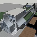 Modern Exhibition Hall Architecture 3d model